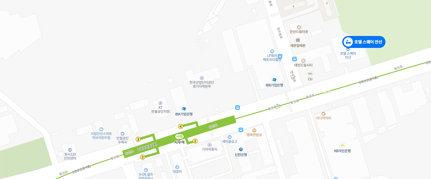 호텔스퀘어 안산 약도